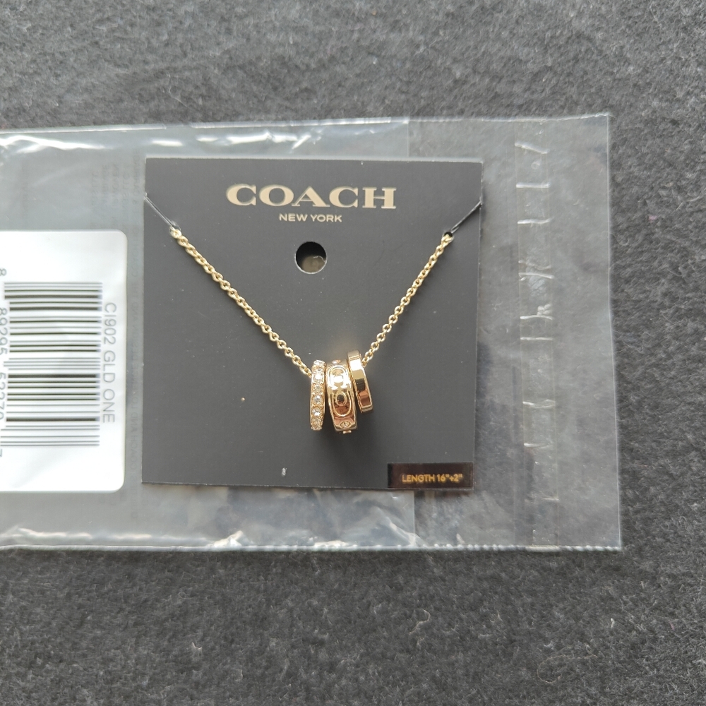 Coach Signature Rondell Necklace (Gold) - Picture 3 of 7